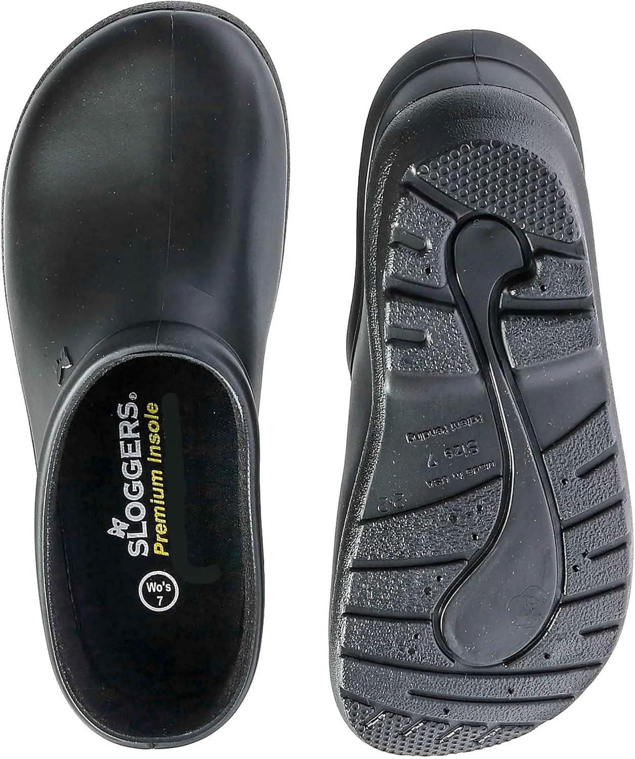 imageSloggers Mens Short Clog Slip On Rain ShoesBlack