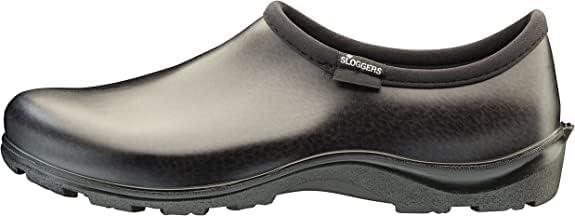 imageSloggers Original Waterproof Work Shoe for Men Outdoor SlipOn Rain and Durable Garden Footwear Made in The USA with Premium Comfort Support Insole Camo Size 11Leather Print Black