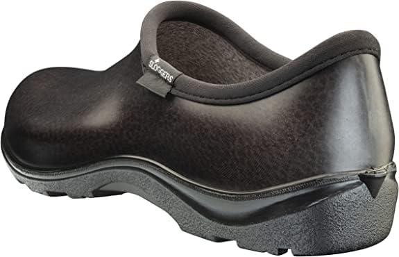 imageSloggers Original Waterproof Work Shoe for Men Outdoor SlipOn Rain and Durable Garden Footwear Made in The USA with Premium Comfort Support Insole Camo Size 11Leather Print Black