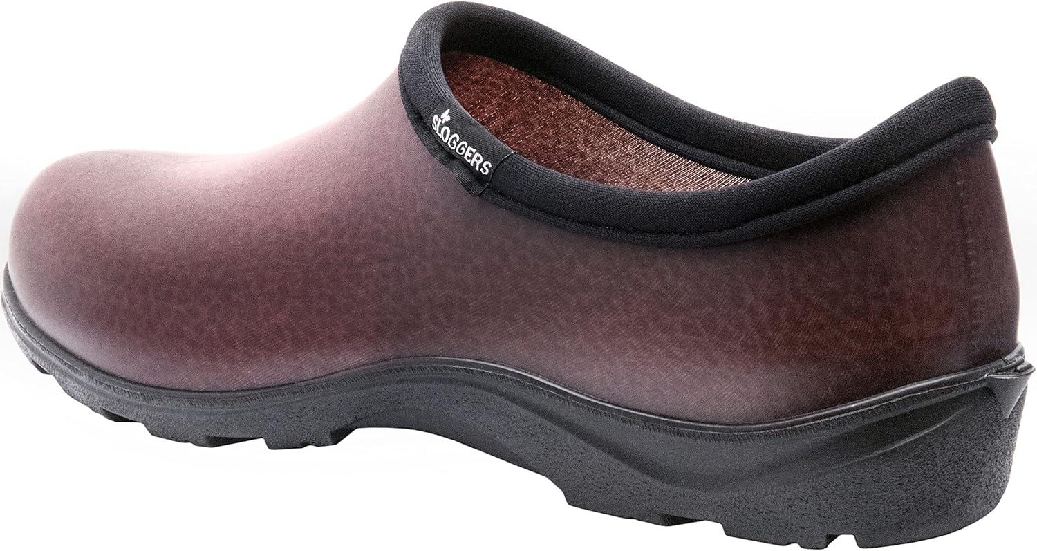 imageSloggers Original Waterproof Work Shoe for Men Outdoor SlipOn Rain and Durable Garden Footwear Made in The USA with Premium Comfort Support Insole Camo Size 11Leather Print Brown