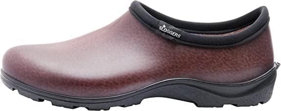 imageSloggers Original Waterproof Work Shoe for Men Outdoor SlipOn Rain and Durable Garden Footwear Made in The USA with Premium Comfort Support Insole Camo Size 11Leather Print Brown