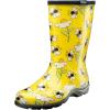imageSloggers Waterproof Garden Rain Boots for Women  Cute MidCalf Mud amp Muck Boots with Premium Comfort Support InsoleBee Print Yellow