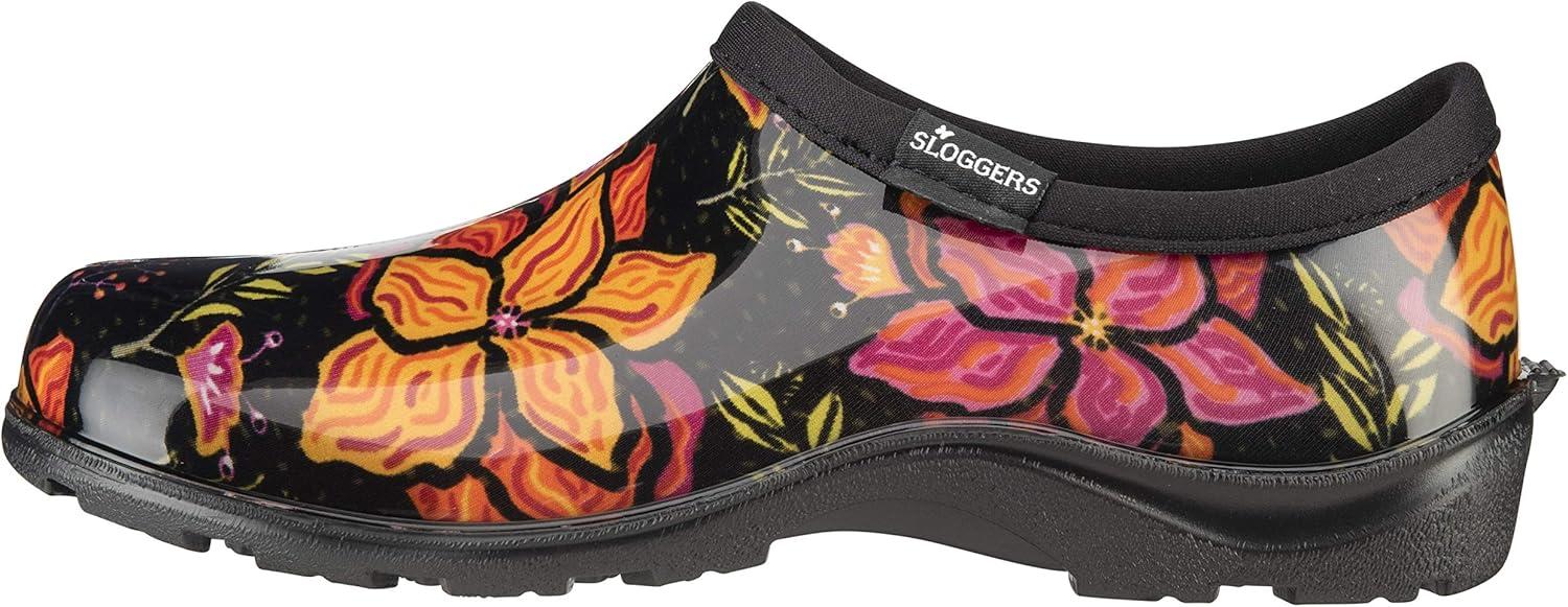 imageSloggers Original Waterproof Rain and Garden Shoe for Women Outdoor SlipOn Garden Clog Made in The USA with Premium Comfort Insole and Arch SupportSpring Surprise Black