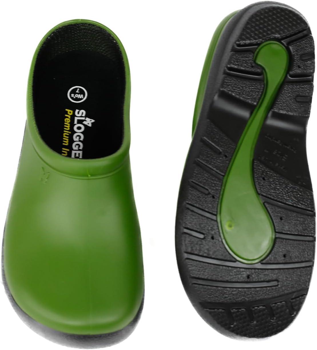 imageSloggers Waterproof Garden Clogs for Women Traditional Garden Clogs with Premium Comfort Support InsoleCactus Green