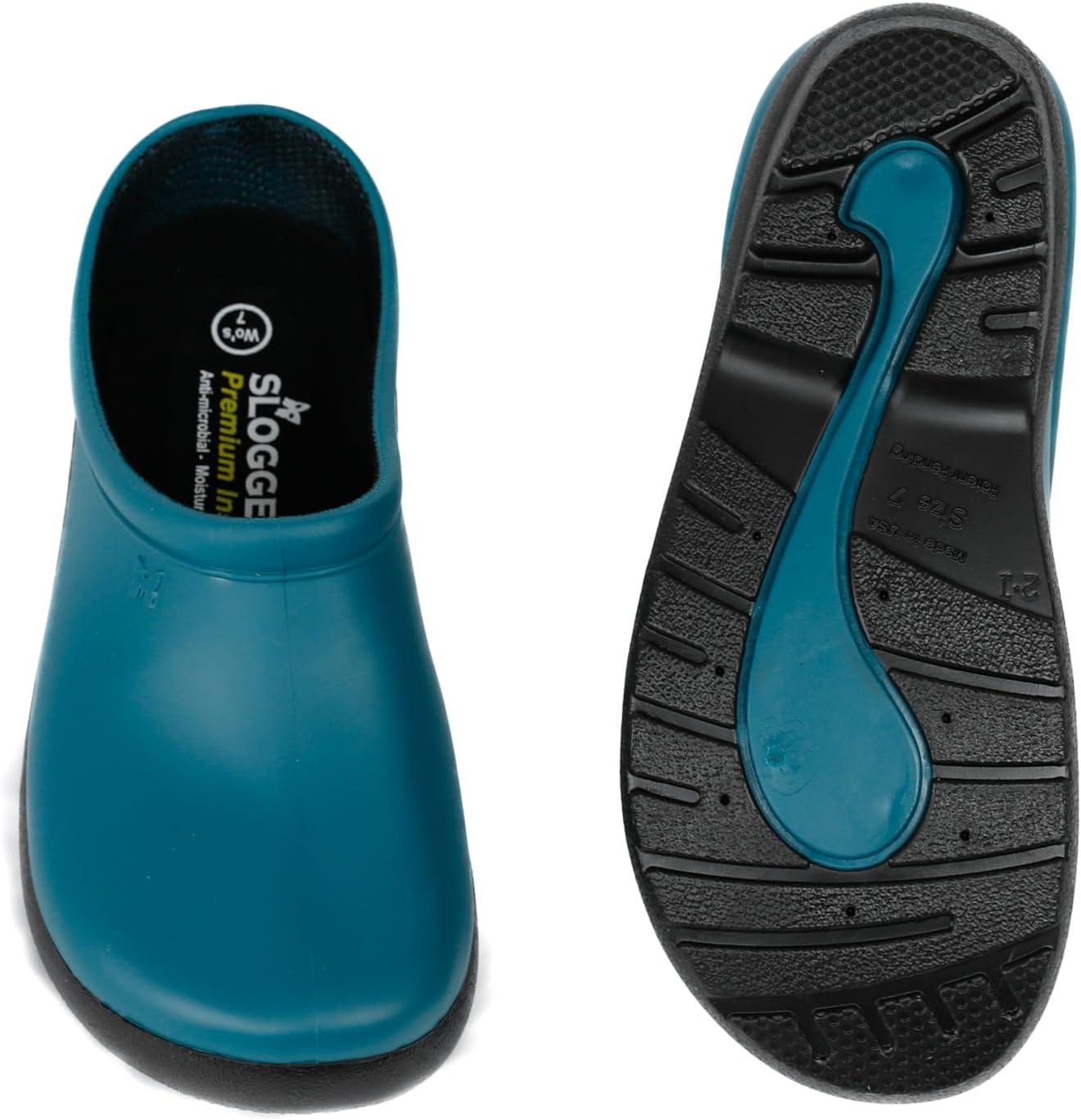 imageSloggers Waterproof Garden Clogs for Women Traditional Garden Clogs with Premium Comfort Support InsoleDeep Lake Blue