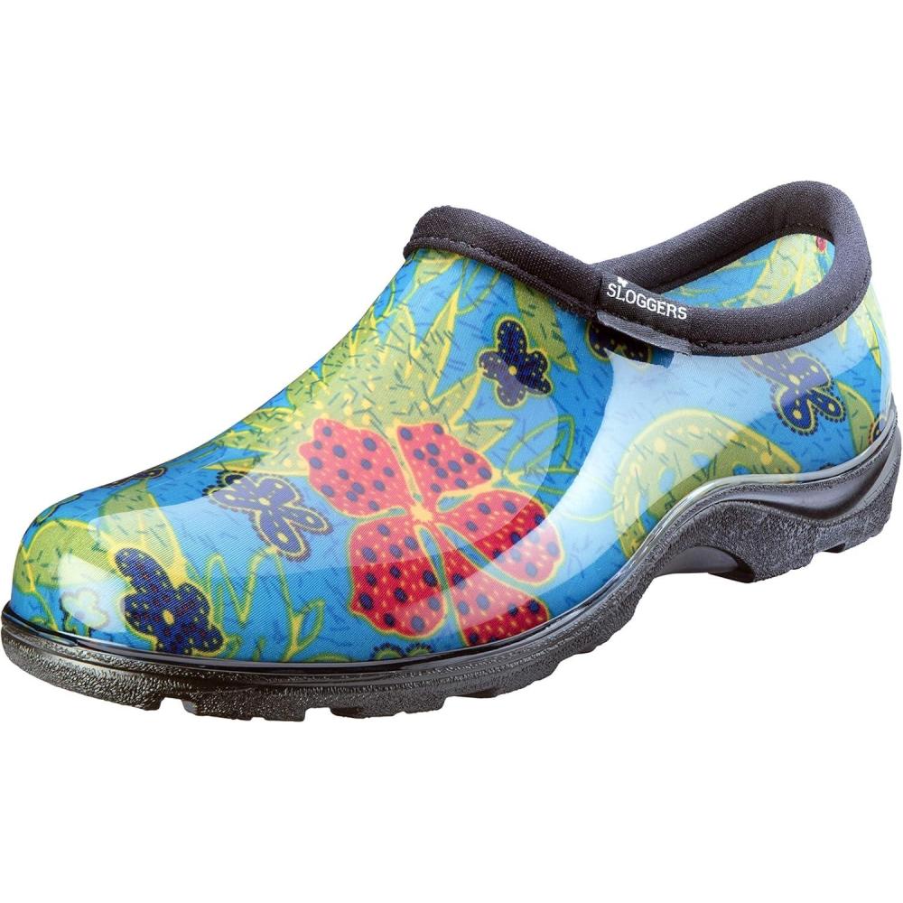 imageSloggers Original Waterproof Rain and Garden Shoe for Women Outdoor SlipOn Garden Clog Made in The USA with Premium Comfort Insole and Arch SupportMidsummer Blue