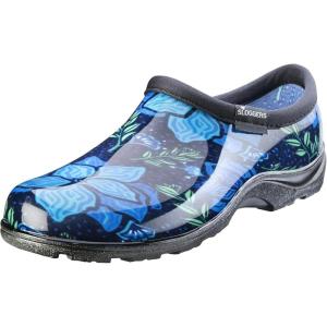 Sloggers Original Waterproof Rain and Garden Shoe for Women– Outdoor Slip-On Garden Clog – Made in The USA with Premium Comfort Insole and Arch Support(Blue Spring Surprise Print)