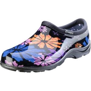 Sloggers Original Waterproof Rain and Garden Shoe for Women– Outdoor Slip-On Garden Clog – Made in The USA with Premium Comfort Insole and Arch Support(Flower Power)