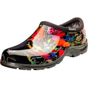 Sloggers Original Waterproof Rain and Garden Shoe for Women– Outdoor Slip-On Garden Clog – Made in The USA with Premium Comfort Insole and Arch Support(In Fields Black)