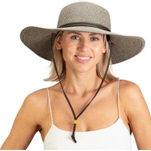 Sloggers Women’s Wide Brim Braided Sun Hat with Wind Lanyard – UPF 50+ Maximum Sun Protection(Sage)