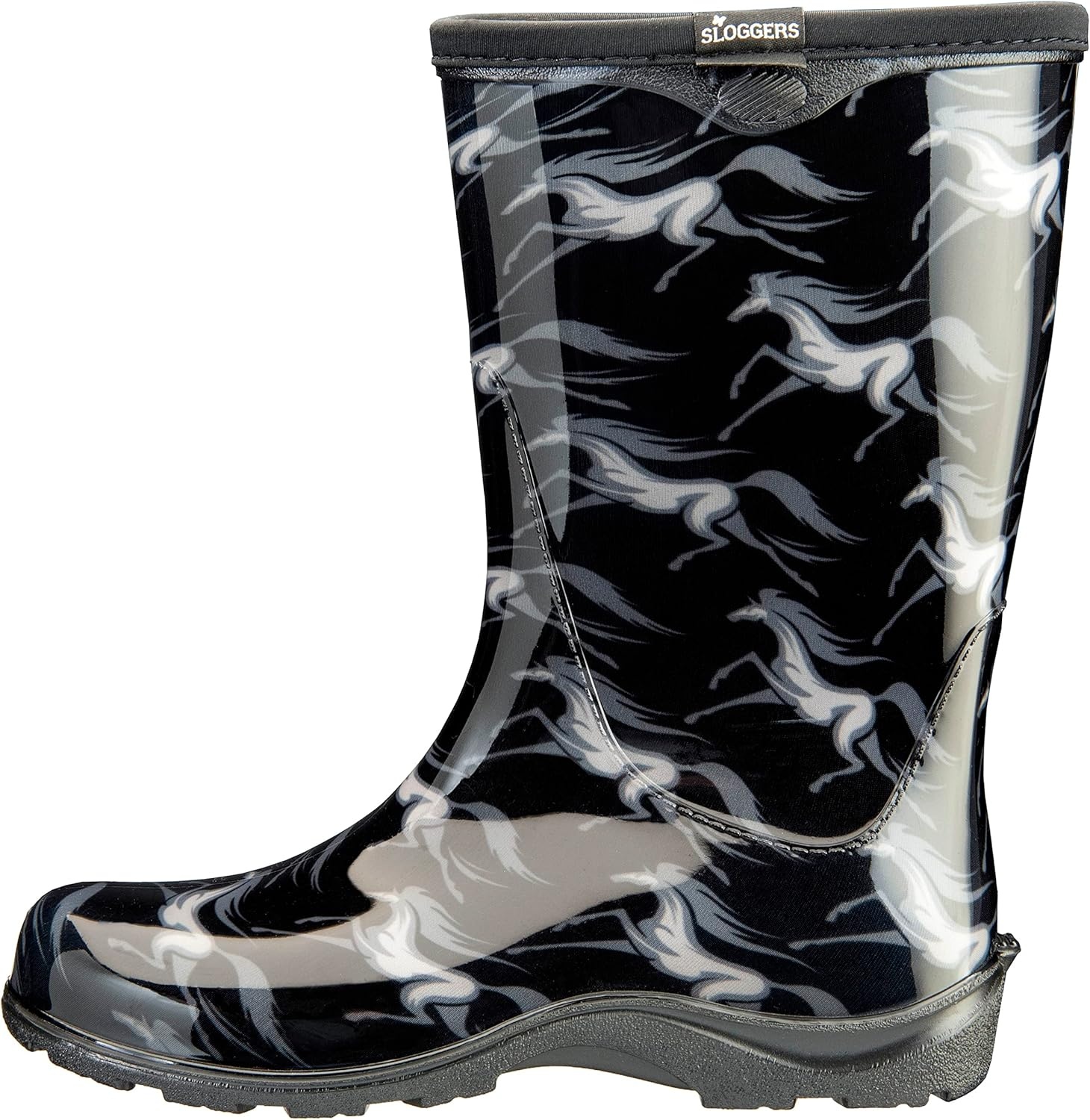 imageSloggers Waterproof Garden Rain Boots for Women Cute MidCalf BootsBlack