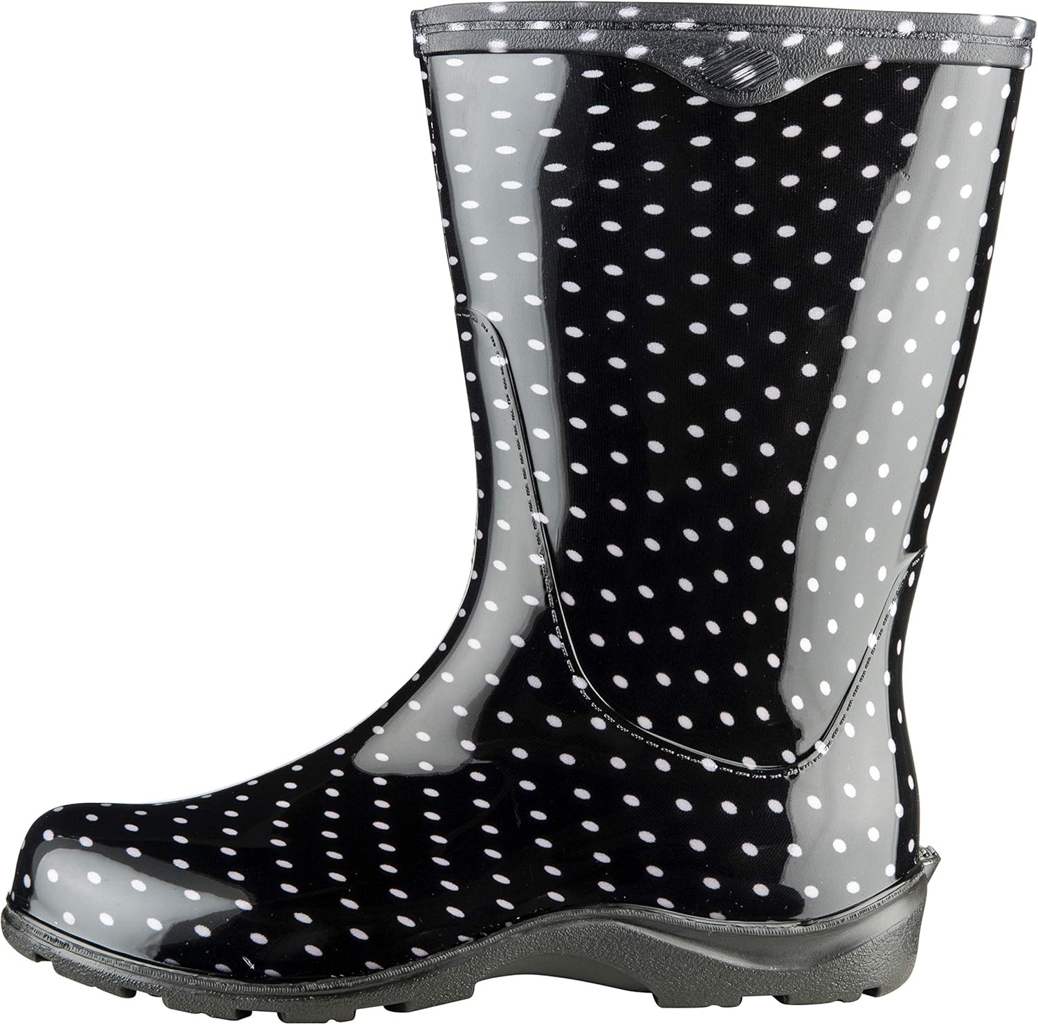 imageSloggers Waterproof Garden Rain Boots for Women Cute MidCalf BootsBlack and White