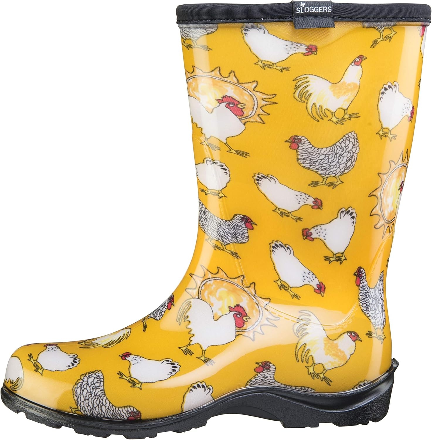 imageSloggers Waterproof Garden Rain Boots for Women Cute MidCalf BootsYellow