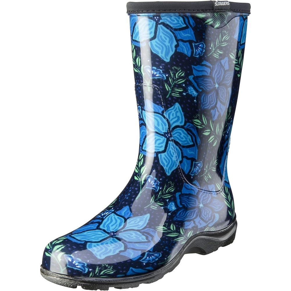 imageSloggers Waterproof Garden Rain Boots for Women Cute MidCalf BootsDark Blue