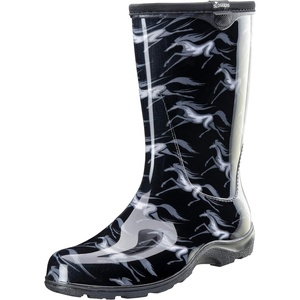 Sloggers Waterproof Garden Rain Boots for Women – Cute MidCalf Boots(Black)