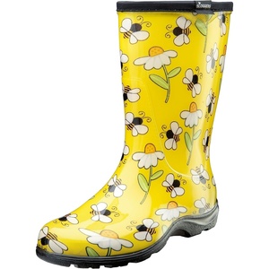 Sloggers Waterproof Garden Rain Boots for Women – Cute MidCalf Boots(Bright Yellow)