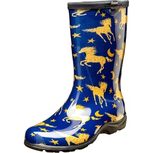 Sloggers Waterproof Garden Rain Boots for Women – Cute MidCalf Boots(Navy Blue)
