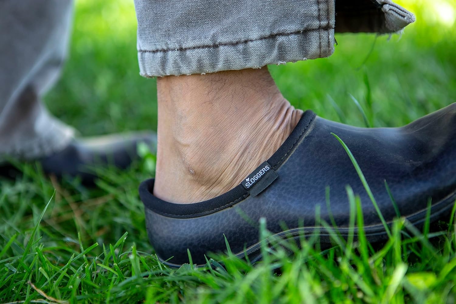 image:imageSloggers Original Waterproof Work Shoe for Men Outdoor SlipOn Rain and Durable Garden Footwear Made in the USA with Premium Comfort Support InsoleLeather Print Black