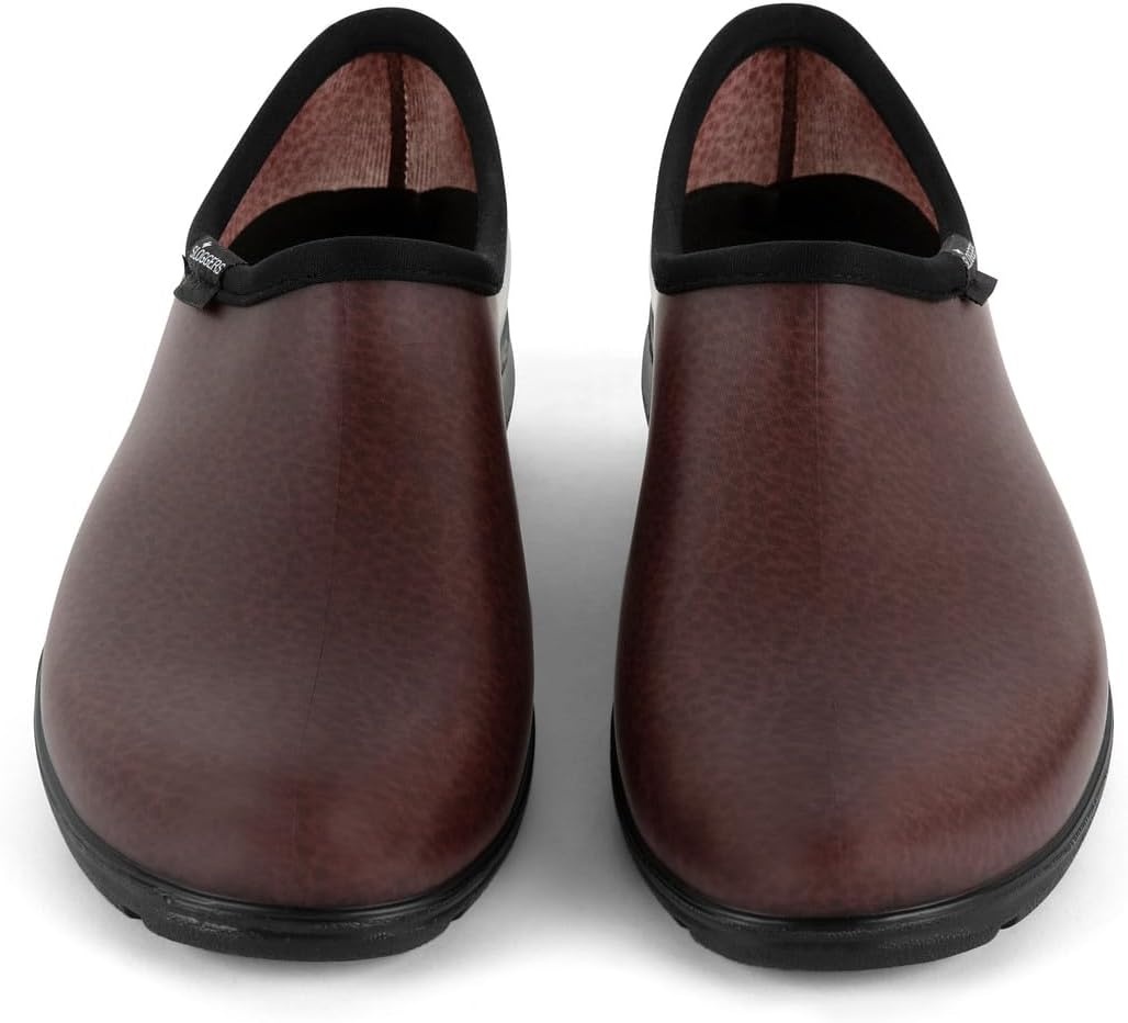 image:imageSloggers Original Waterproof Work Shoe for Men Outdoor SlipOn Rain and Durable Garden Footwear Made in the USA with Premium Comfort Support InsoleLeather Print Brown