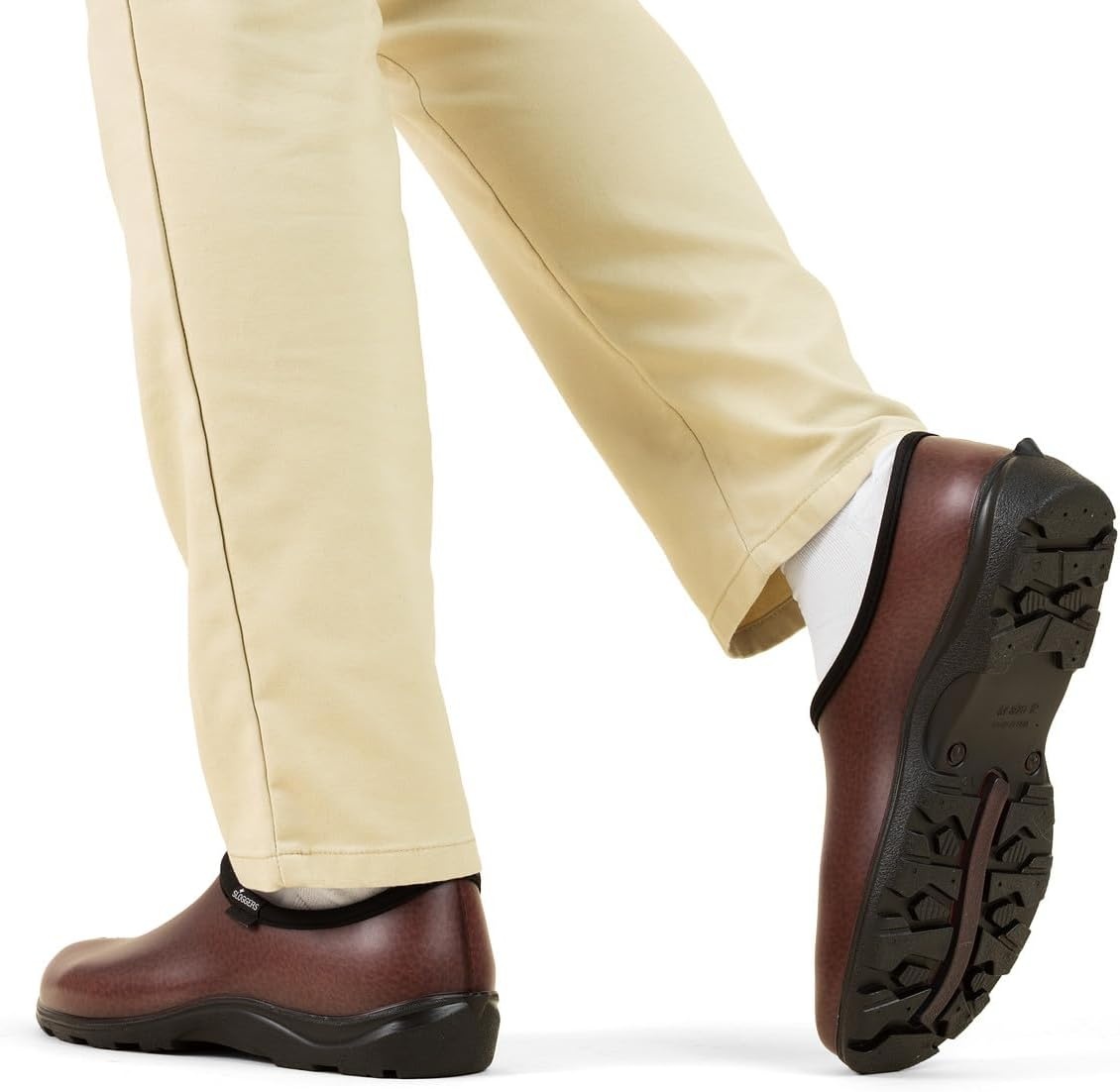 image:imageSloggers Original Waterproof Work Shoe for Men Outdoor SlipOn Rain and Durable Garden Footwear Made in the USA with Premium Comfort Support InsoleLeather Print Brown