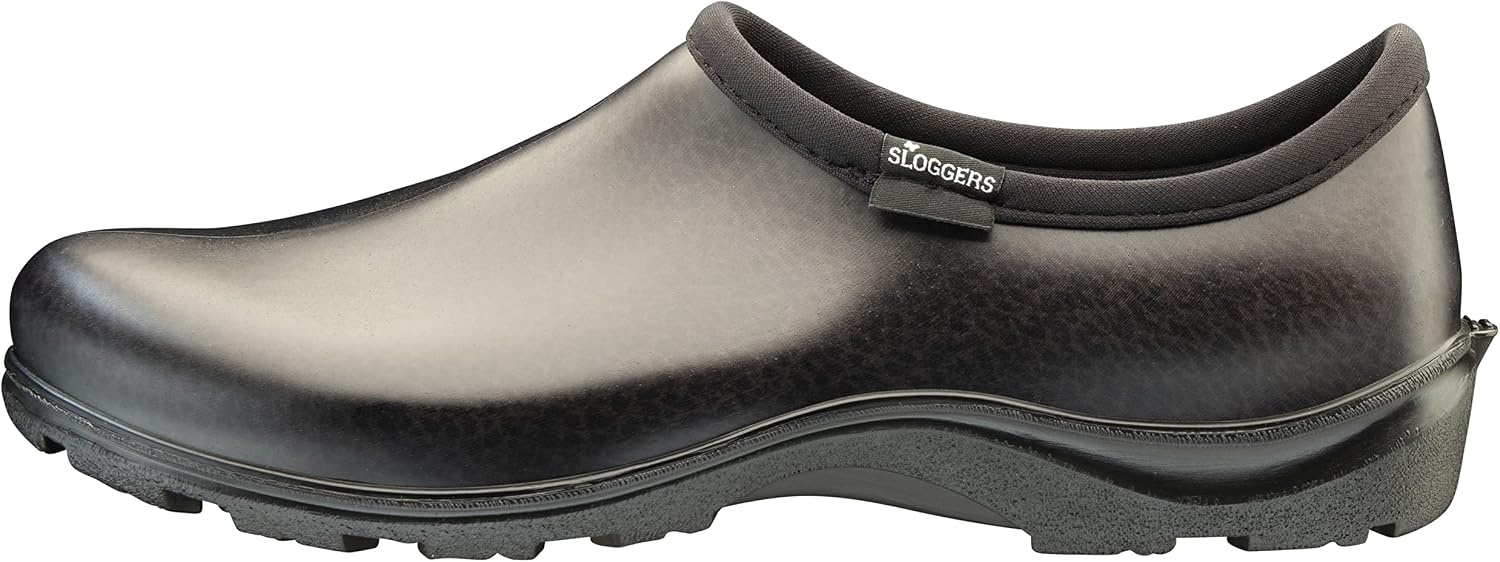 image:imageSloggers Original Waterproof Work Shoe for Men Outdoor SlipOn Rain and Durable Garden Footwear Made in the USA with Premium Comfort Support InsoleLeather Print Black
