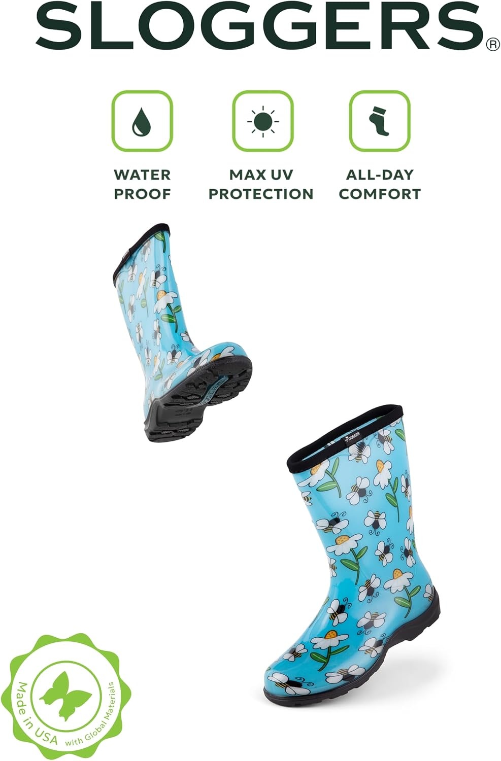 image:imageSLOGGERS Womens Rain and Garden Ankle BootBlack and White