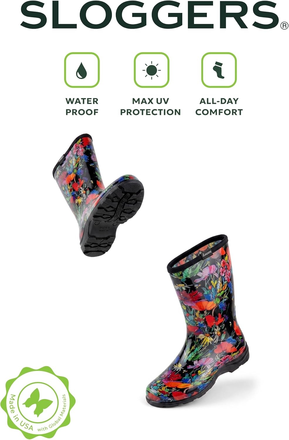image:imageSLOGGERS Womens Rain and Garden Ankle BootBlack and Yellow