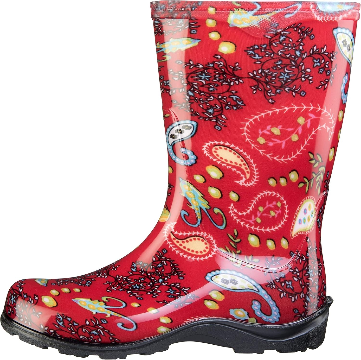 image:imageSLOGGERS Womens Rain and Garden Ankle BootPaisley Red