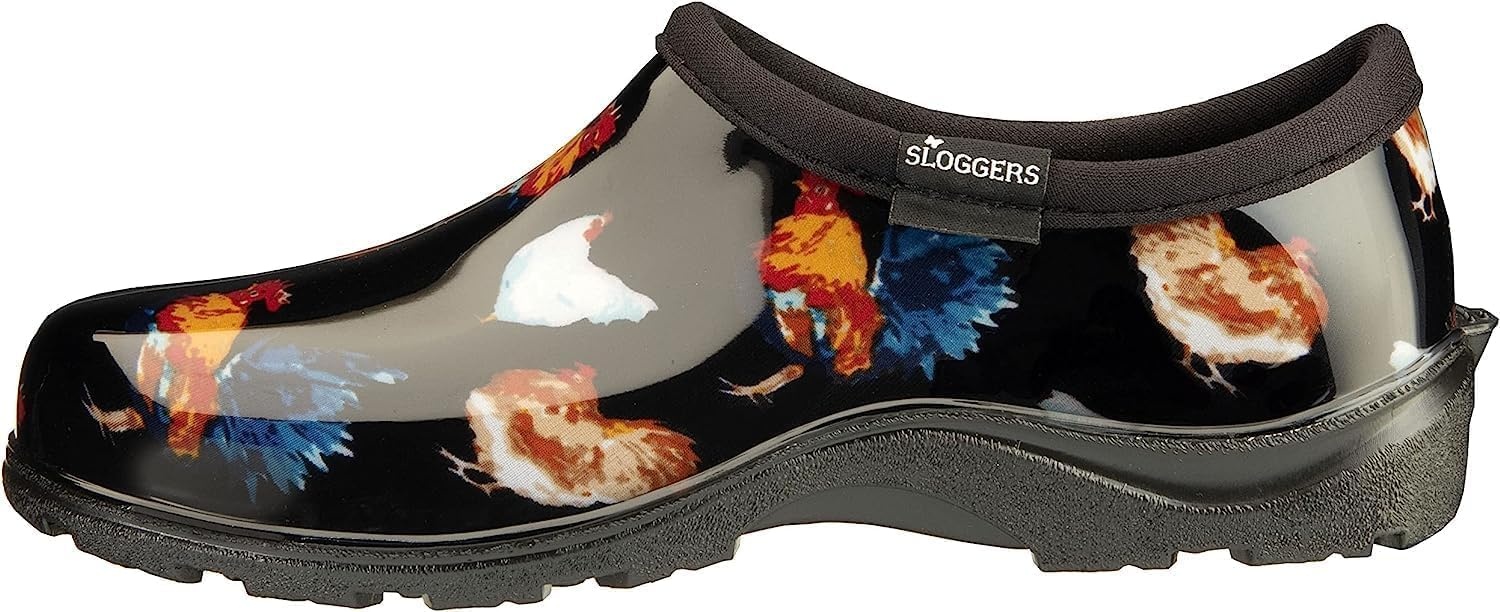 image:imageSloggers Original Waterproof Rain and Garden Shoe for Women Outdoor SlipOn Garden ClogClassic Chicken Black