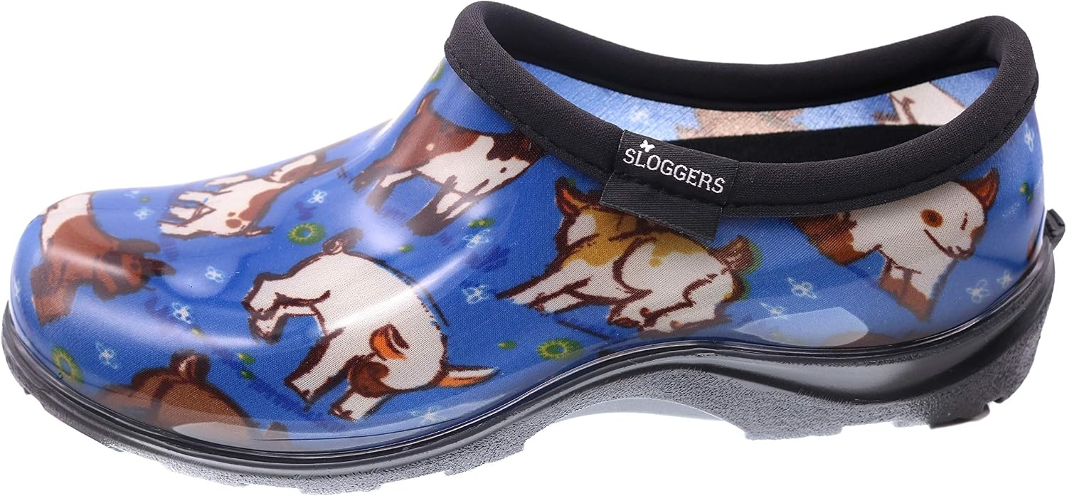 image:imageSloggers Original Waterproof Rain and Garden Shoe for Women Outdoor SlipOn Garden ClogGoats Sky Blue