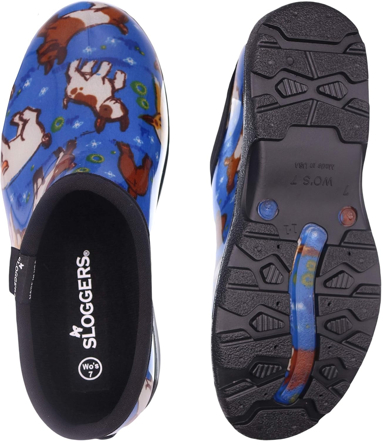 image:imageSloggers Original Waterproof Rain and Garden Shoe for Women Outdoor SlipOn Garden ClogGoats Sky Blue