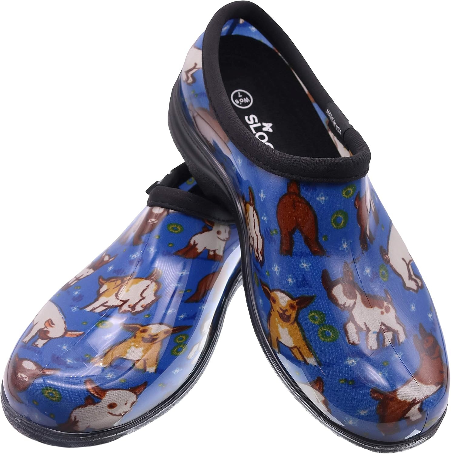 image:imageSloggers Original Waterproof Rain and Garden Shoe for Women Outdoor SlipOn Garden ClogGoats Sky Blue