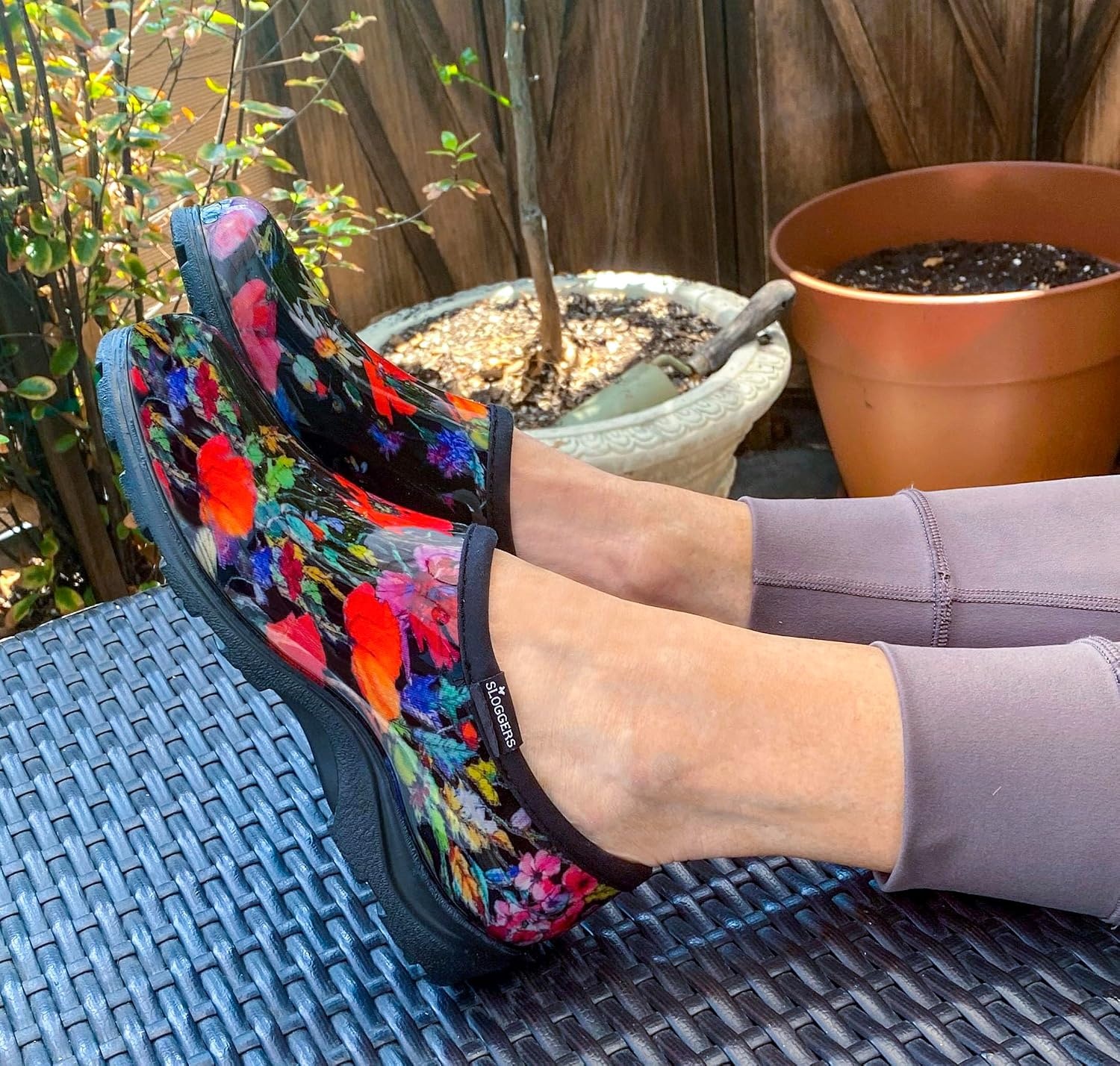 image:imageSloggers Original Waterproof Rain and Garden Shoe for Women Outdoor SlipOn Garden ClogIn Fields Black