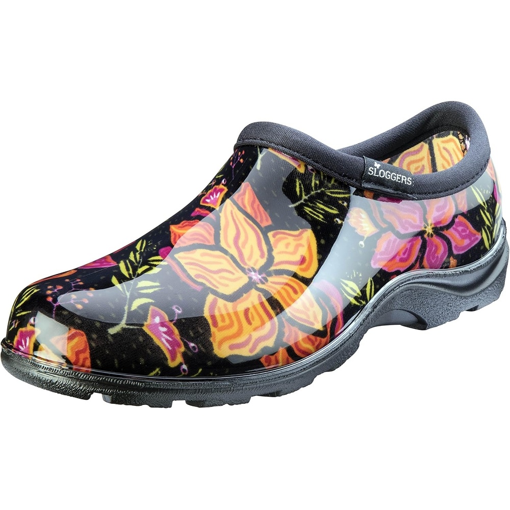 image:imageSloggers Original Waterproof Rain and Garden Shoe for Women Outdoor SlipOn Garden ClogSpring Surprise Black