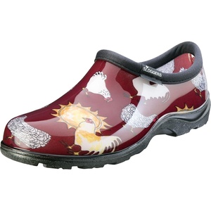 Sloggers Original Waterproof Rain and Garden Shoe for Women– Outdoor Slip-On Garden Clog(Chicken Print Barn Red)