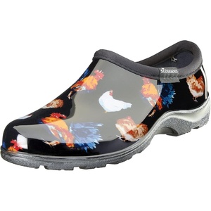 Sloggers Original Waterproof Rain and Garden Shoe for Women– Outdoor Slip-On Garden Clog(Classic Chicken Black)