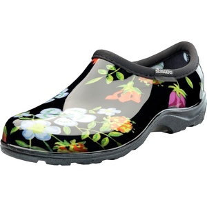 Sloggers Original Waterproof Rain and Garden Shoe for Women– Outdoor Slip-On Garden Clog(Meadow Print Black)