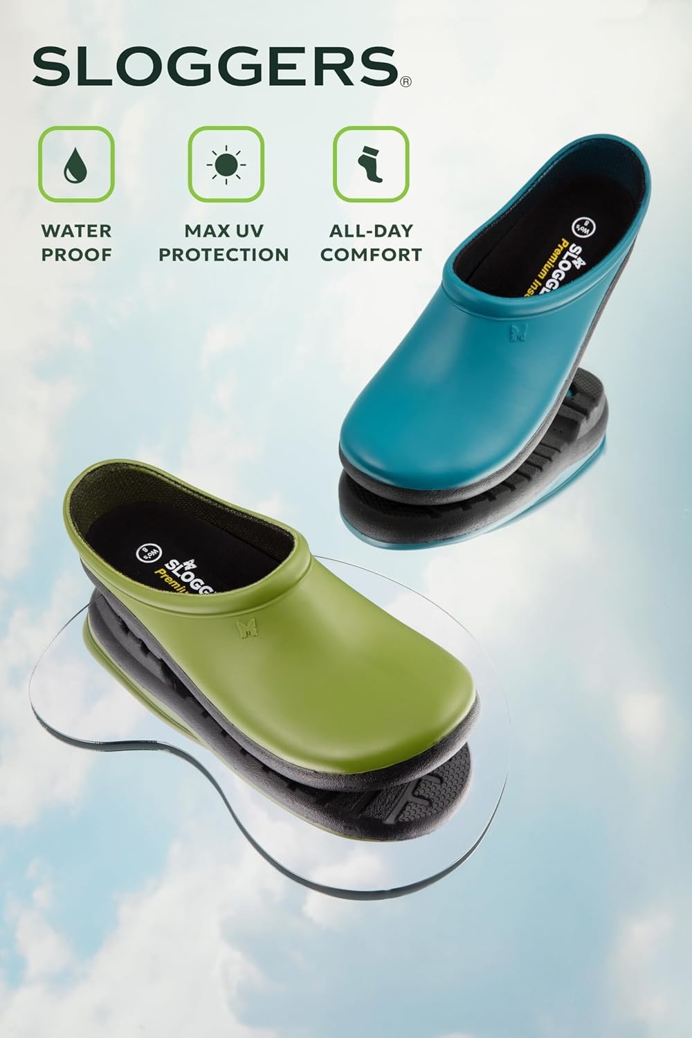 image:imageSloggers Waterproof Everyday Clogs for Women Traditional Clogs with Premium Comfort Support Insole for Garden Restaurant and HealthcareDeep Lake Blue